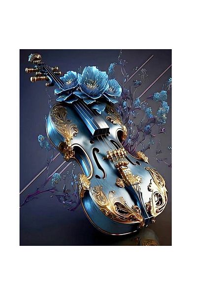 pixartsanat Sonata-Tam Tour Violin 30 X 40 cm Pixart Art Diamond Mosaic Painting