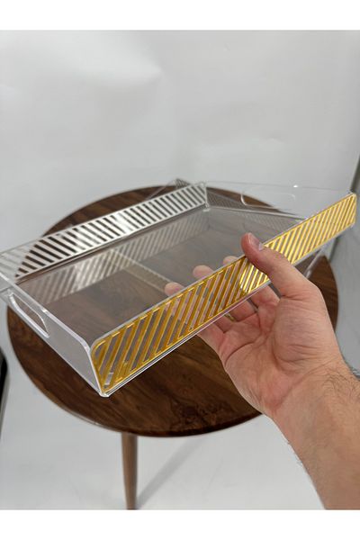 Living 2-Piece Transparent Serving Tray Set
