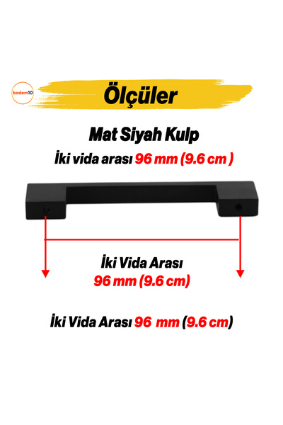 Badem10 Mâner Paella 96 mm 9,6 cm Metal negru Mobilier de bucătărie Sertar Bucătărie Dulap Mâner dulap Capac Mâner