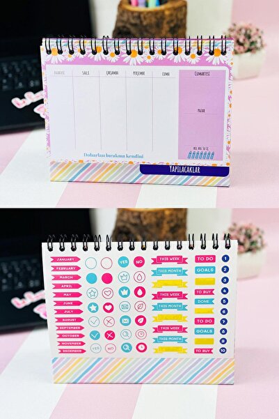 Patladı Gitti Now Work and Cry Later Designed New Generation Tabletop Planner 2 Sheets Sticker
