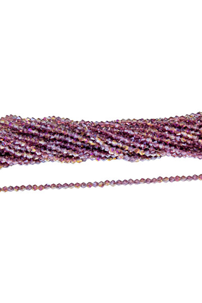 Serhat Aksesuar ve El İşçilik 4 mm Light Plum Pyramid Crystal Glass Beads 1 S...