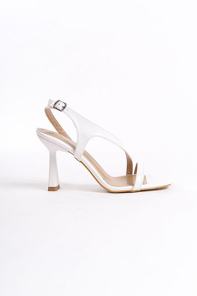 MORIA RAİSSA WHITE Patent Leather SINGLE STRAP HEEL SANDALSM039C