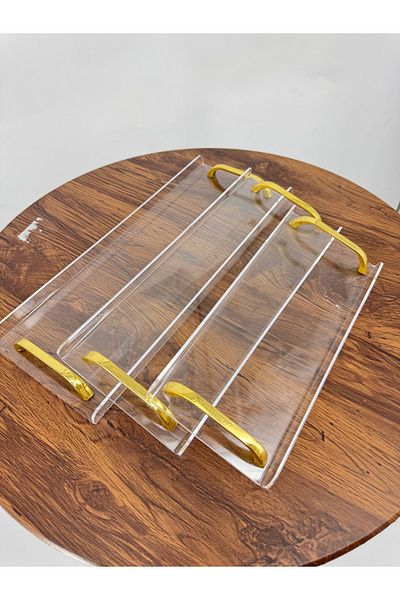 Living 3-Piece Transparent Serving Tray Set