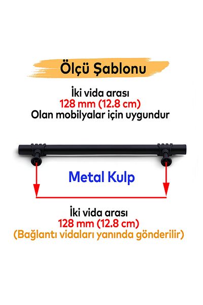 Badem10 Sep (128 mm - 12,8 cm) Mobilier din metal negru Sertar de bucătărie Dulap Dulap Capac mâner Mâner Mâner