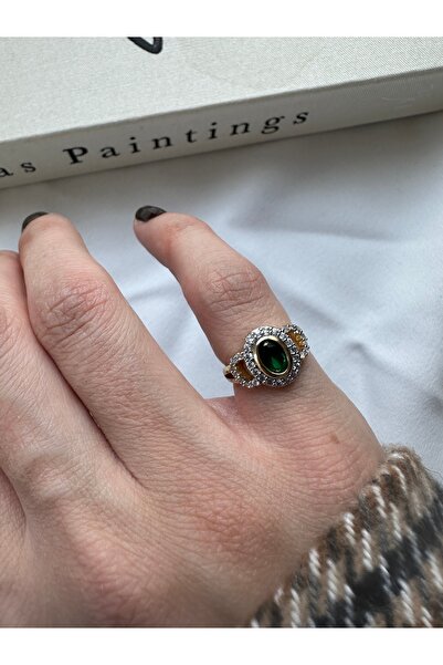 ringbox Oval Zümrüt Taşlı Serçe Parmak Yüzüğü