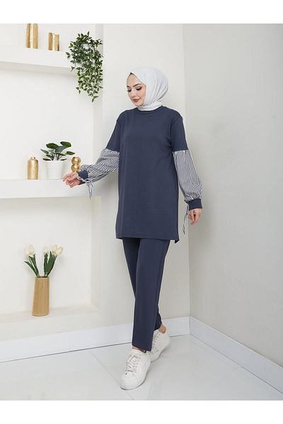 Moda Krash Balloon Sleeve Shirt Detail Sports Suit