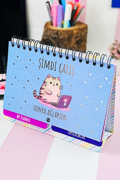 Patladı Gitti Work Now Cry Later Planificator de masă proiectat de nouă generație 2 foi autocolant