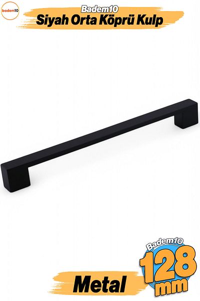 Badem10 Punte mijlocie (128 mm - 12,8 cm) Mobilier din metal negru Sertar de bucătărie Dulap dulap Mâner Mâner Mâner