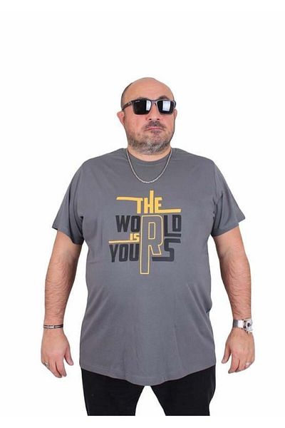 Starbattal Men's Big Size Crew Neck T-Shirt Fume 25170