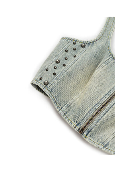 Twist Trok baskılı jean büstiyer