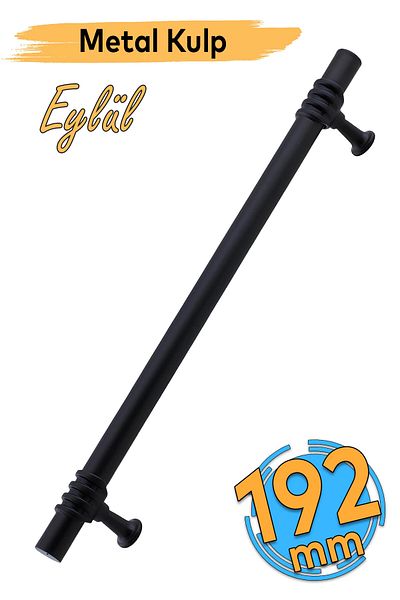 Badem10 Sep (192 mm - 19,2 cm) Mobilier din metal negru Sertar de bucătărie Dulap Dulap Capac mâner Mâner