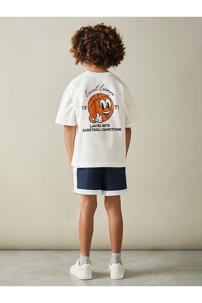 Monila Boy's Printed Cotton Crew Neck Top Set