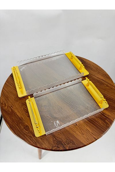 Living 2-Piece Transparent Serving Tray Set