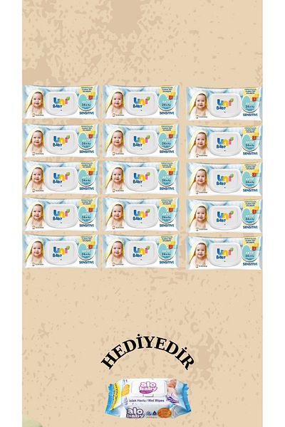 Uni Baby Active Sensitive Wet Wipes 90 Li 15 Pack 1350 Sheets