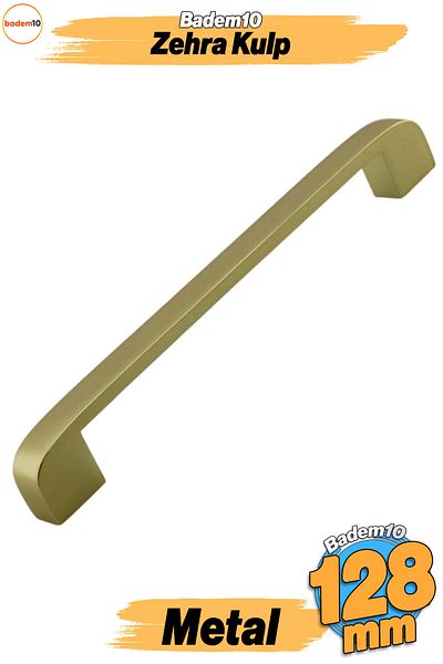Badem10 Zehra (128 mm - 12,8 cm) Mobilier din metal auriu mat Sertar de bucătărie Dulap dulap Mâner Mâner