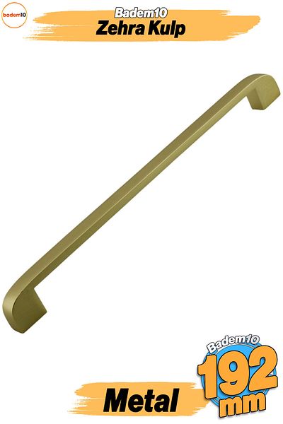 Badem10 Zehra (192 mm - 19,2 cm) Mobilier din metal auriu mat Sertar de bucătărie Dulap dulap Mâner Mâner Mâner