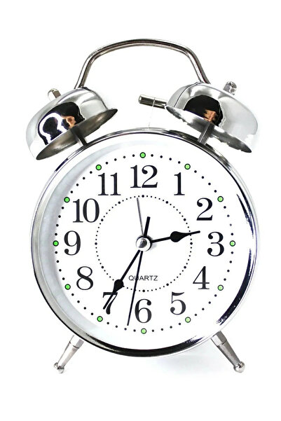 TeknoClass Gümüş Çalar Saat (büyük Boy Işıklı Ve Alarmlı)