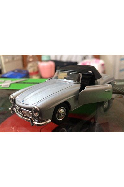 WELLY Model Metal Car 1/36 Czech Drop 1955 Gray Mercedes Benz 190Sl