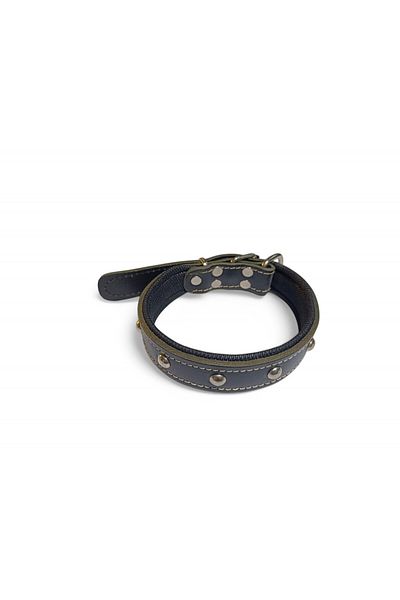 PACOPET Leather Soft Textured Buckle Genuine Leather Dog Collar 55 cm