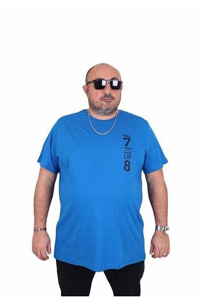 Starbattal Ανδρικό μπλουζάκι με λαιμόκοψη σε μεγάλο μέγεθος 25158 SAKS