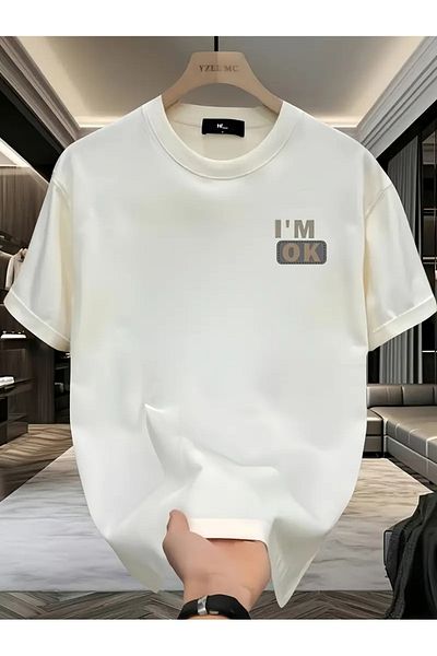 AMMA Unisex I'M Ok Printed Oversize 100% Cotton T-Shirt