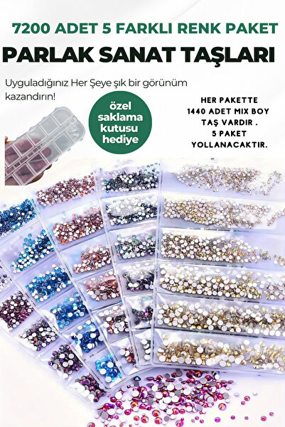 Coscelia ZİRKONYUM PARLAK SANAT TAŞLARI HOBİ-NAİL ART-SÜSLEME 5 FARKLI RENK P...