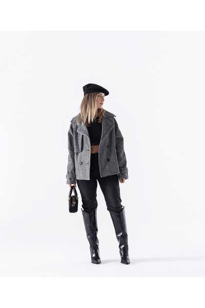 MODA Kaşe Kumaş Balıksırtı Desen Ceket