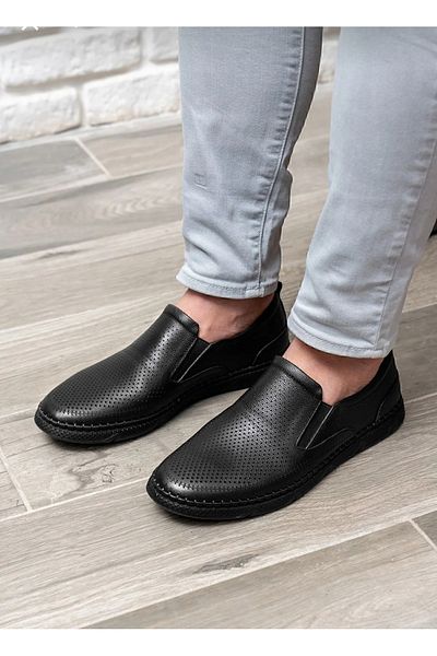 D&M DANİ&MARCA Pantofi pentru bărbați din piele naturală, pantofi casual, pantofi de vară, pantofi loafer, piele neagră
