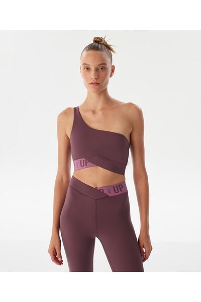 Twist Jacquard Logo Printed Sports Bra
