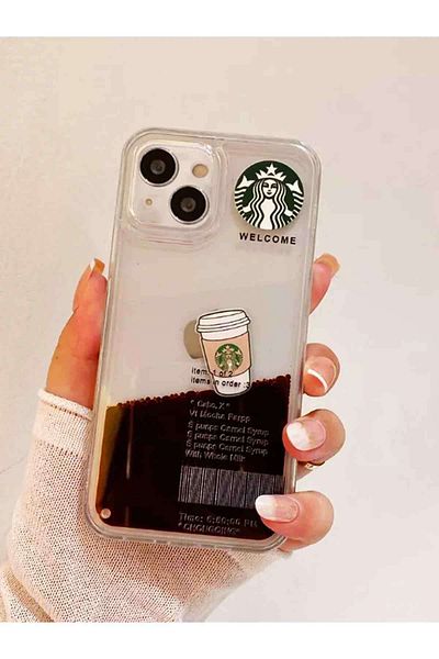 Merwish غطاء هاتف متوافق مع هاتف Apple Iphone 15 وIphone 14 Water Motion Americano Coffee Pattern