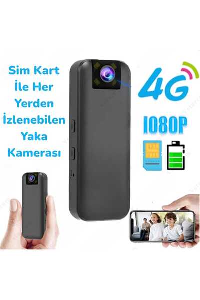 Urfakent Yaka Kamerası Sim Kartlı 4G 1080P Bataryalı geniş açı yukarı aşağı h...