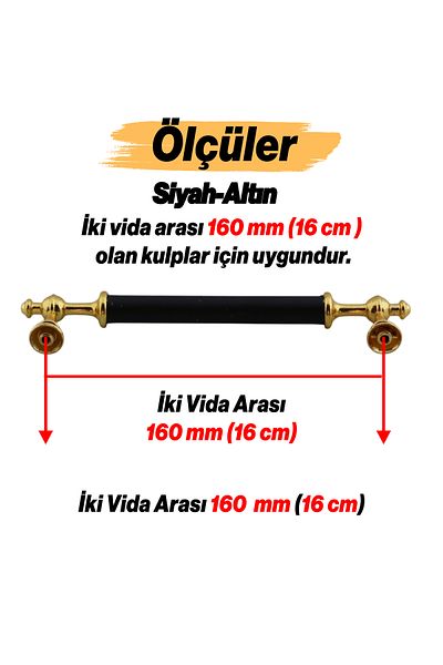 Badem10 Melis (160 mm - 16 cm) Mobilier din metal auriu negru Sertar de bucătărie Dulap dulap Mâner Mâner