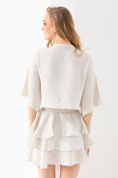 EtkiModa 100% органічна бавовна Жіноча міні-спідниця з воланами