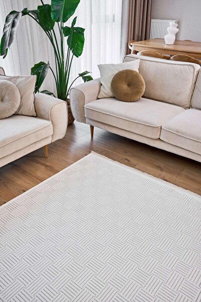 Apex Halı Origami 6911 Beyaz Gri Yumuşak Dokulu İskandinav Desenli Halı