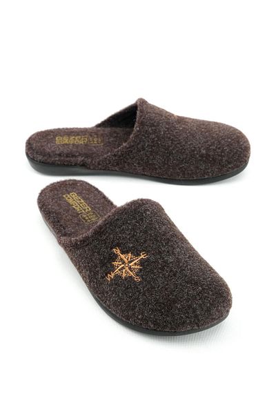 GEZER 15339 Winter Men's Felt Removable Sole Guest Home Garden Slippers