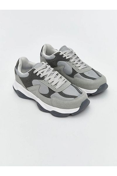LC Waikiki Lcw Steps Men's Gray Lace-Up Sneakers