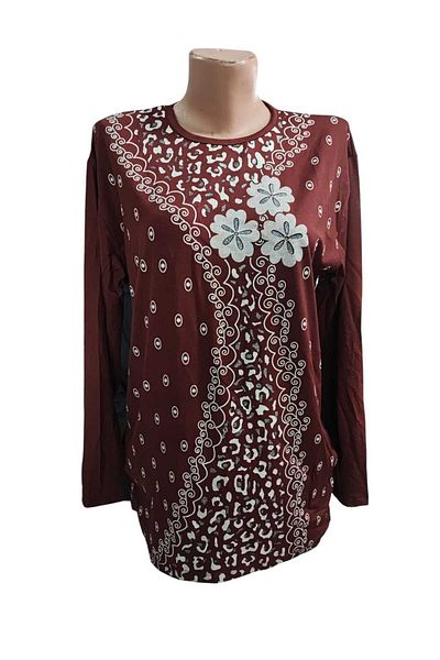 Sel Giyim Mother's Day New Season Women's Large Size Crew Neck Printed Mother Combed Cotton