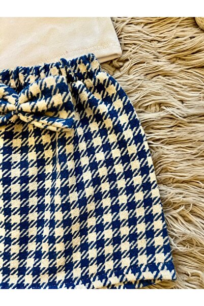 enes baby Festive Houndstooth Pattern Bow Skirt Stretchy Camisole Blouse and Bandana Set of 3
