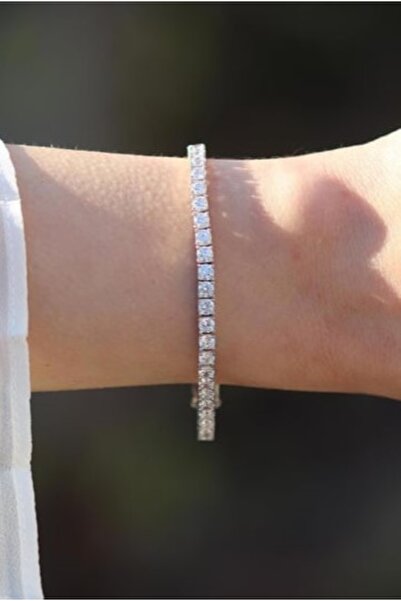 RF Jewelry Gümüş Pırlanta Montür Ithal Su Yolu Bileklik 4mm