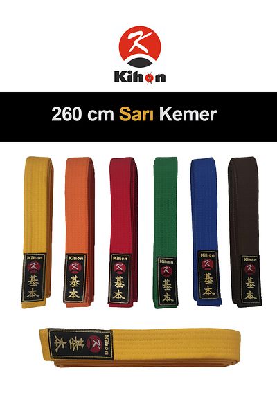 Kihon Yellow Belt 260 cm Karate / Judo / Aikido / Taekwondo Belt