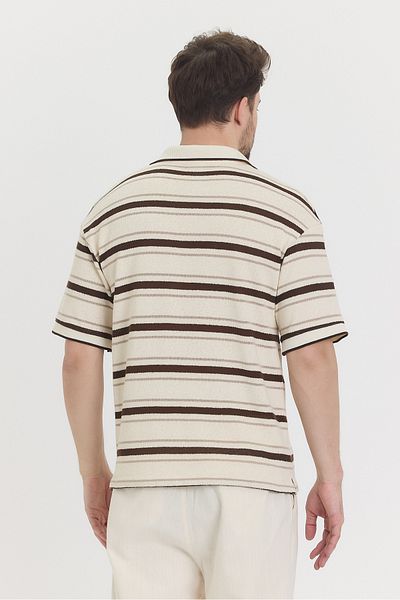 HAWKKİNG Ανδρικό μπλουζάκι με γιακά πόλο πλεκτό Oversize