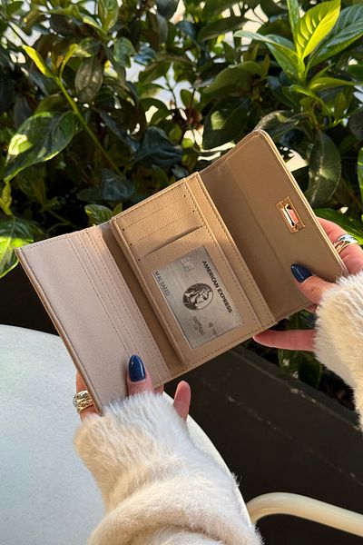 klovi Faux Leather Card Holder Detail Maxi Size Wallet