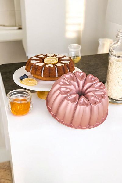 Amboss Amethyst 26 cm Cast Heart Granite Cake Mold Rosegold