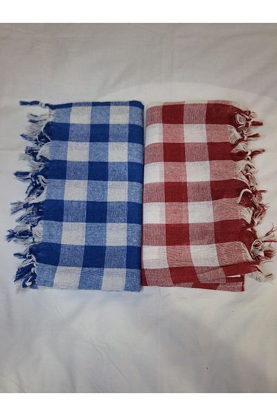GÖZDE TEKSTİL 2-Piece Checkered Table Cloth Tablecloth