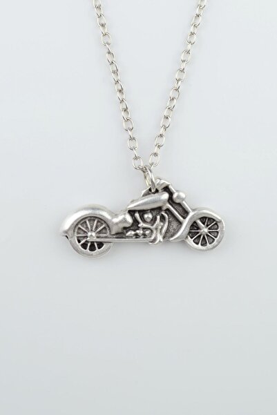 Bu Farklı Chopper Motor Gümüş Kaplama Düz Zincir Kolye