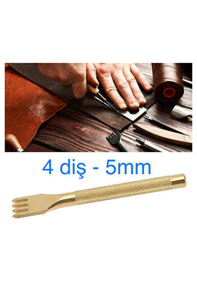 BGA 1 adet Leathercraft deri dikiş delme çatalı 4 diş 5mm titianyum çelik