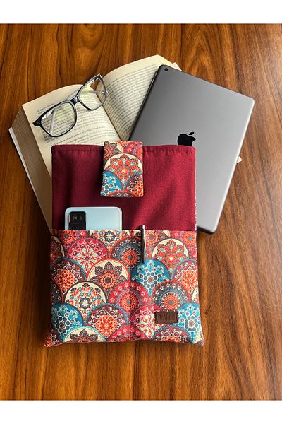 AKSESUARSEPETİ Handmade Ethnic Patterned Pocket Case Bag, Tablet Case, Book Case, Organizer Bag,