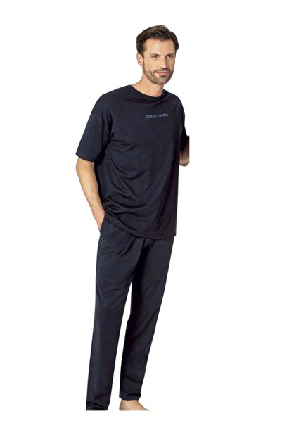 Pierre Cardin Men's Oversize Summer Pajamas - 100% Cotton Season Set with Poc...