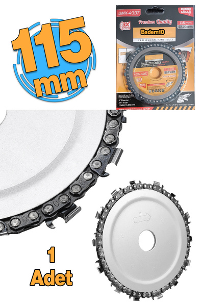 Badem10 Zincirli Ahşaop Desteresi 115 mm 4" Taşlama Makine Uyumlu Kesme Oyma ...