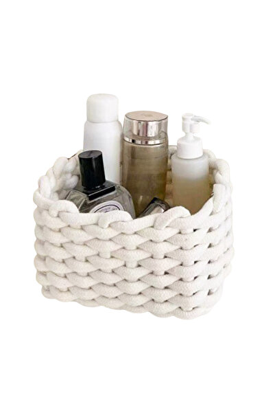 Choice Handmade cotton organizer basket vegetable plate tabletop flat tray br...